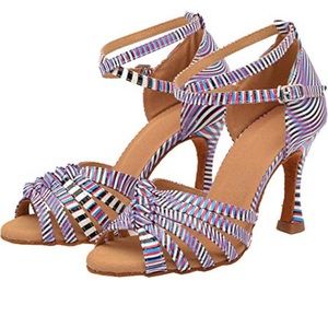 Elisha Dance, Latin Dance Shoes, Women’s 12, Purple, 3 inch heels